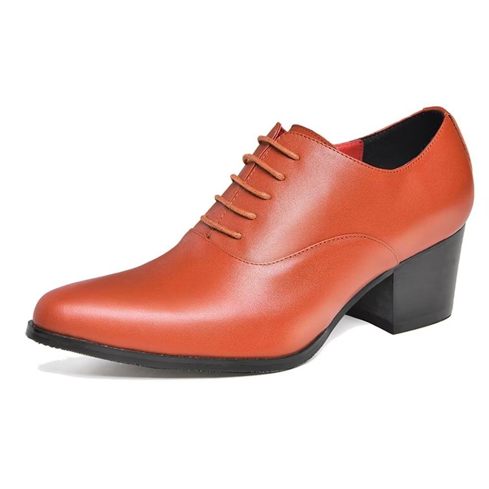 Chaussures Formelles Pour Hommes Habillées Cuir Oxford - Orange