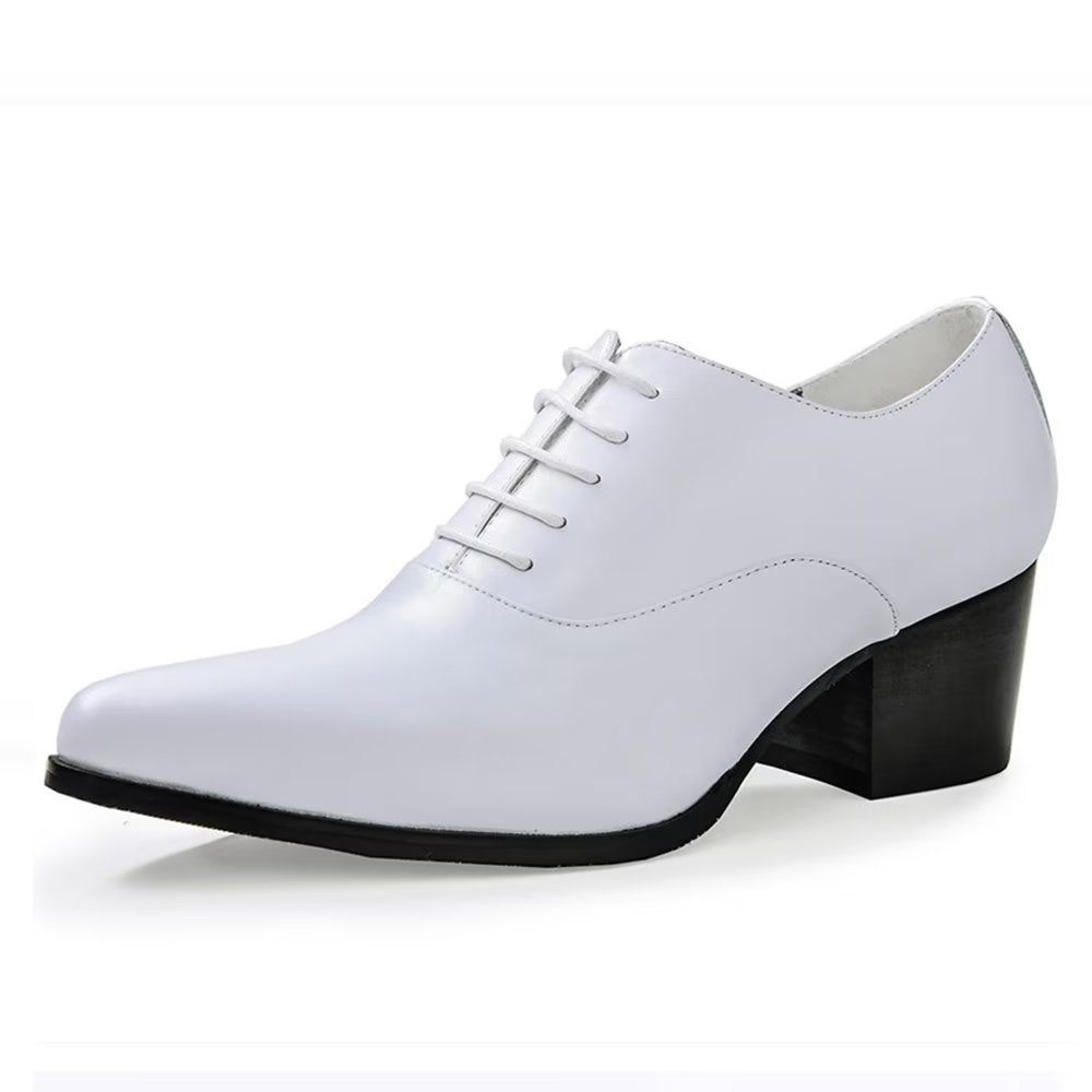 Chaussures Formelles Pour Hommes Habillées Cuir Oxford - Blanc