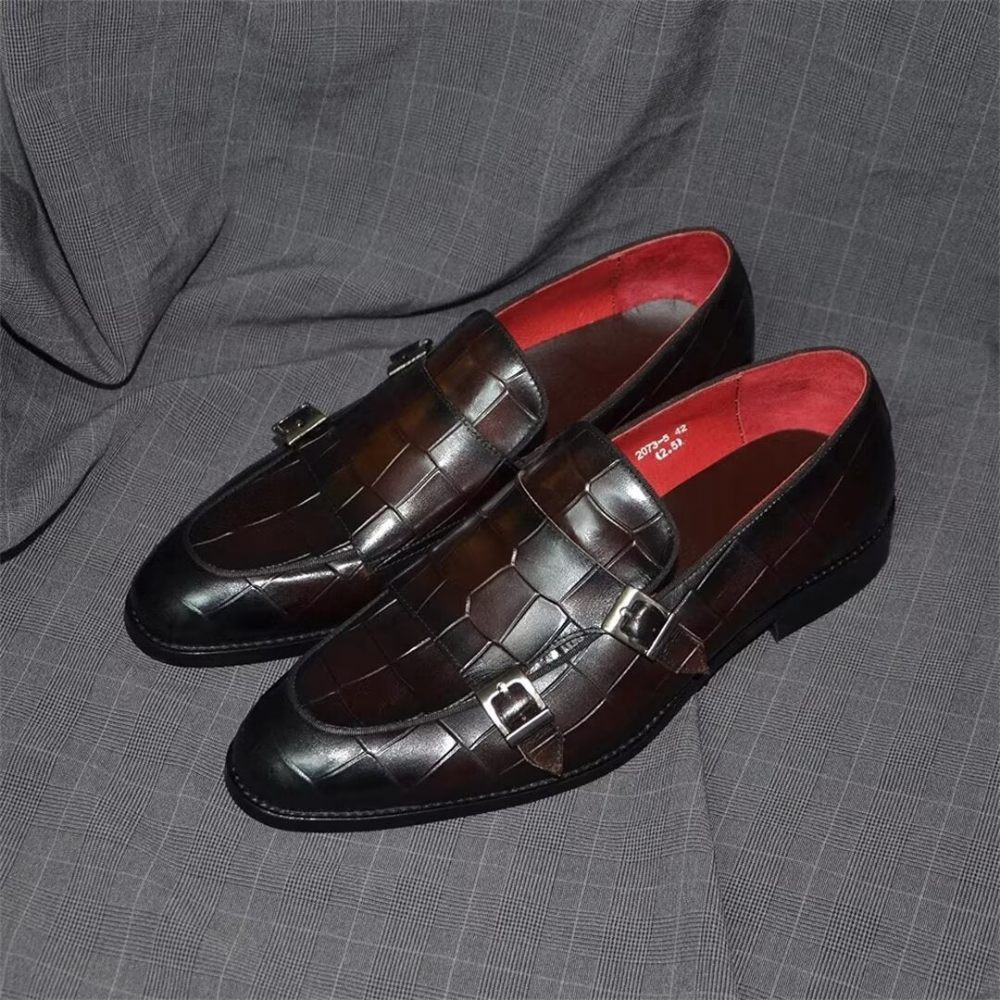 Chaussures Formelles Pour Hommes Habillées Cuir Sophistication Classique - Marron Foncé