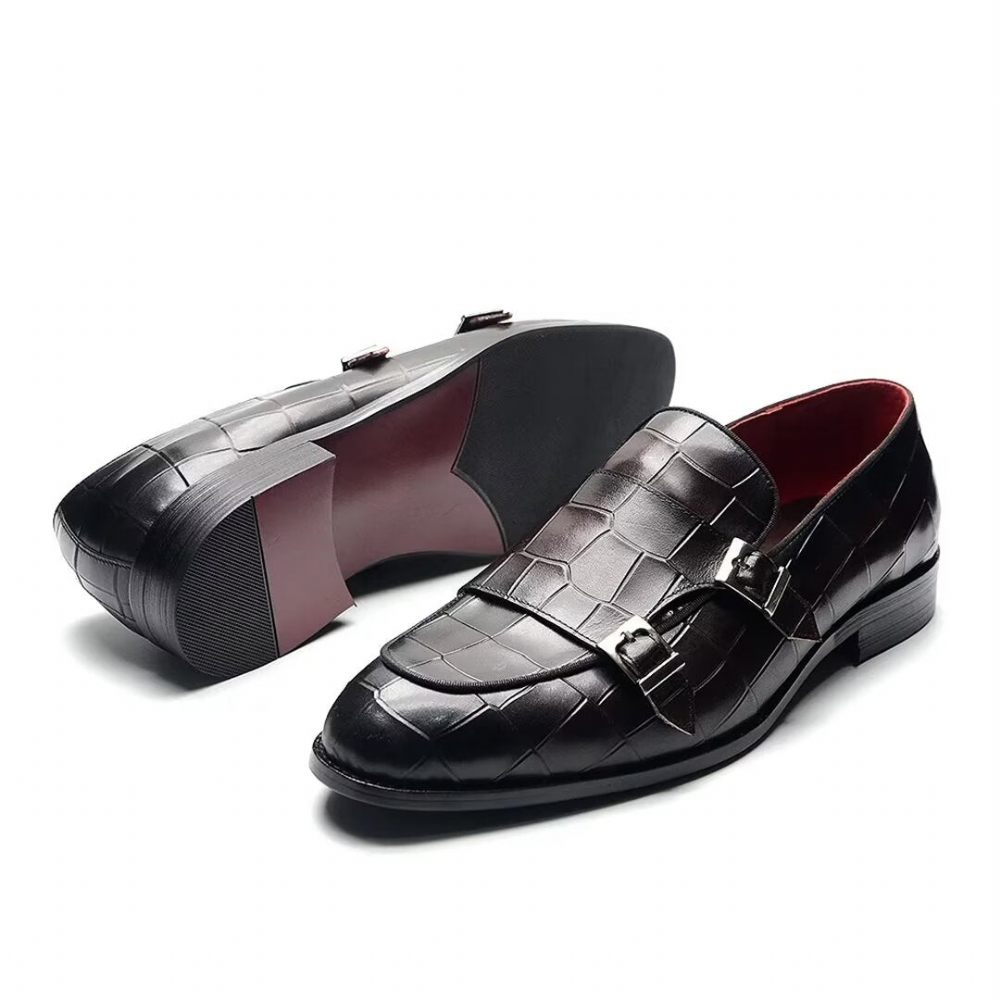 Chaussures Formelles Pour Hommes Habillées Cuir Sophistication Classique - Marron Foncé