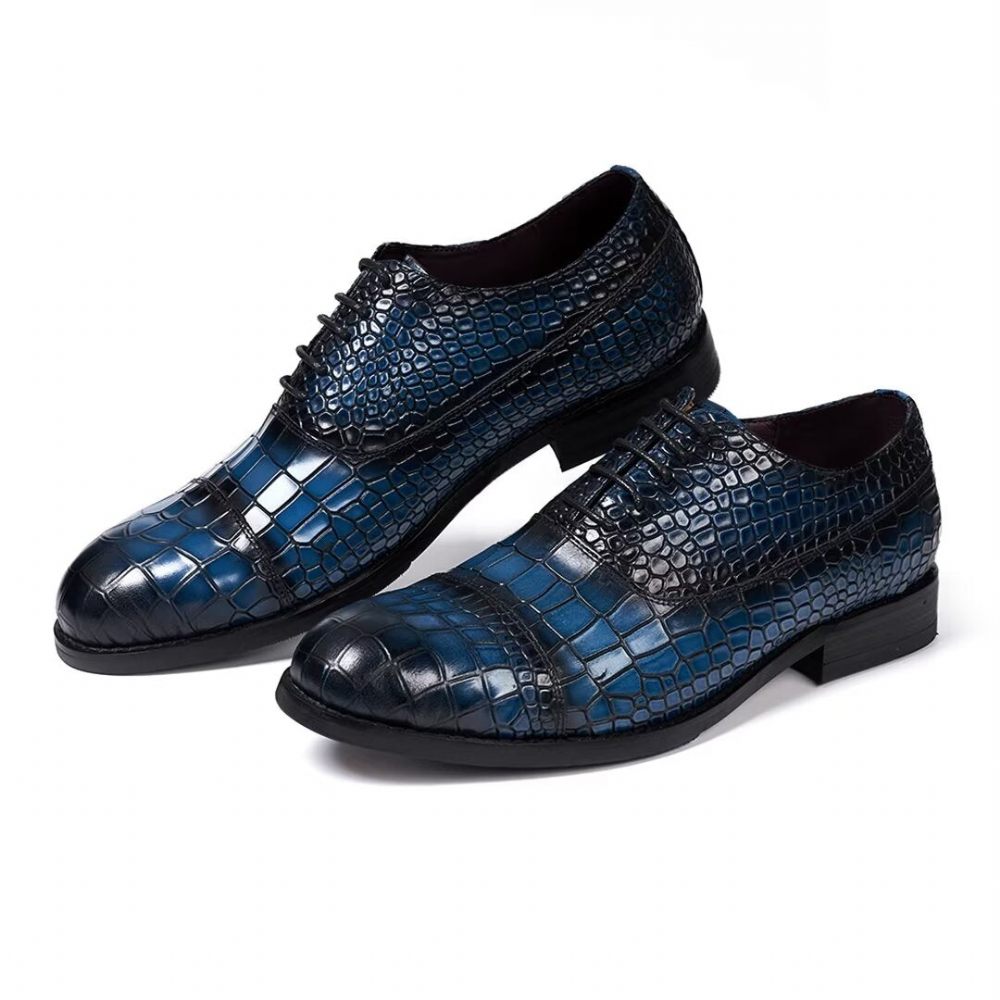 Chaussures Formelles Pour Hommes Habillées Cuir Urbaines Élégantes - Bleu