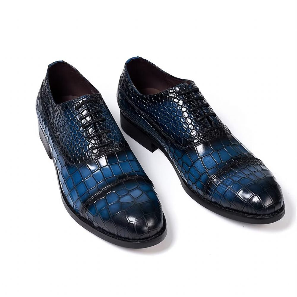 Chaussures Formelles Pour Hommes Habillées Cuir Urbaines Élégantes - Bleu