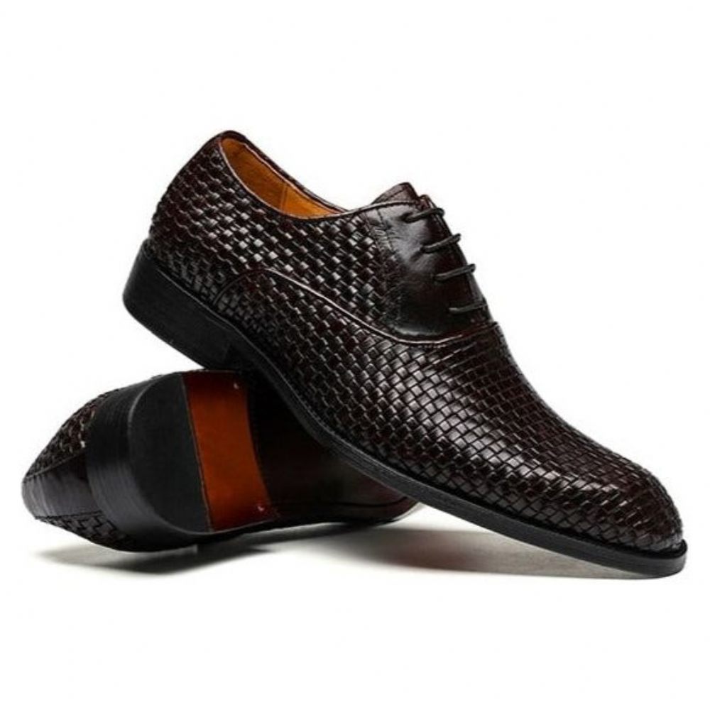 Chaussures Formelles Pour Hommes Habillées Dentelle Exotique - Café