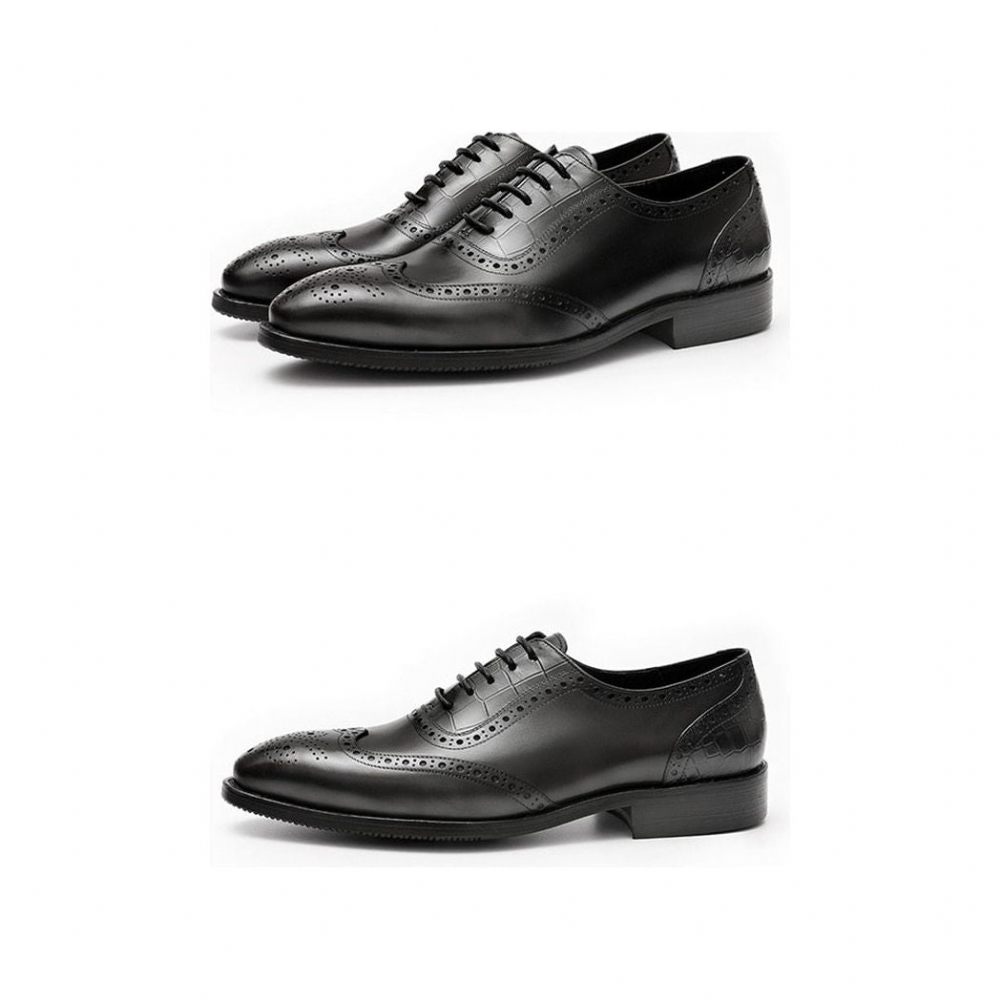 Chaussures Formelles Pour Hommes Habillées Dentelle À Motif Exotique - Noir