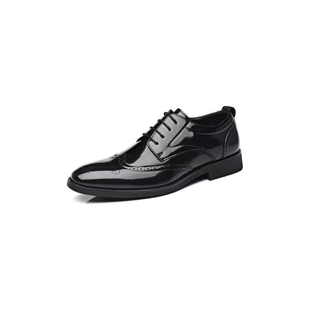 Chaussures Formelles Pour Hommes Habillées Derby À Bout Pointu - Noir