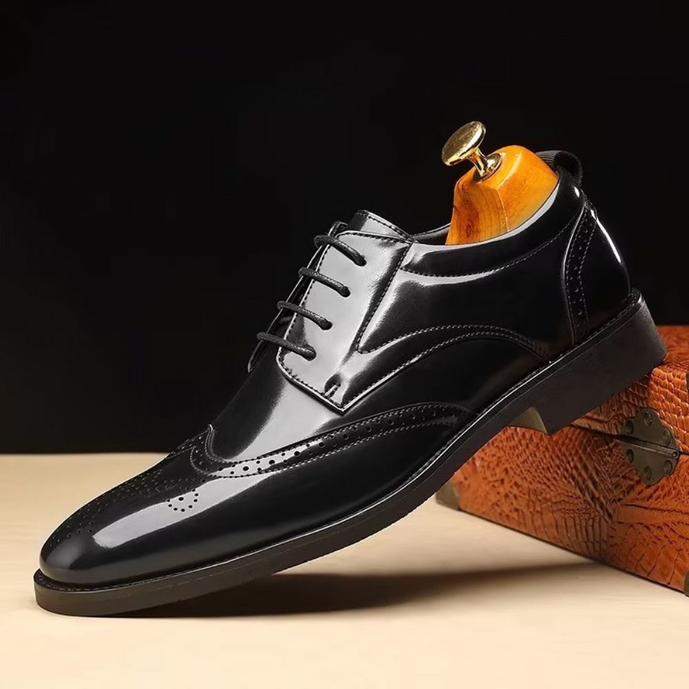 Chaussures Formelles Pour Hommes Habillées Derby À Bout Pointu - Noir