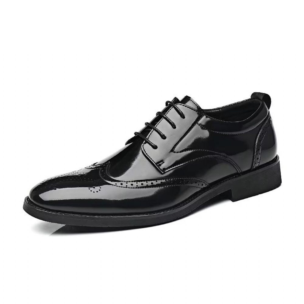 Chaussures Formelles Pour Hommes Habillées Derby À Bout Pointu - Noir