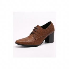 Chaussures Formelles Pour Hommes Habillées Derby Cuir Gaufré Croco Exquis