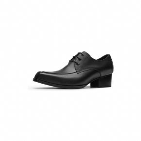 Chaussures Formelles Pour Hommes Habillées Derby Cuir Raffiné À Bout Pointu