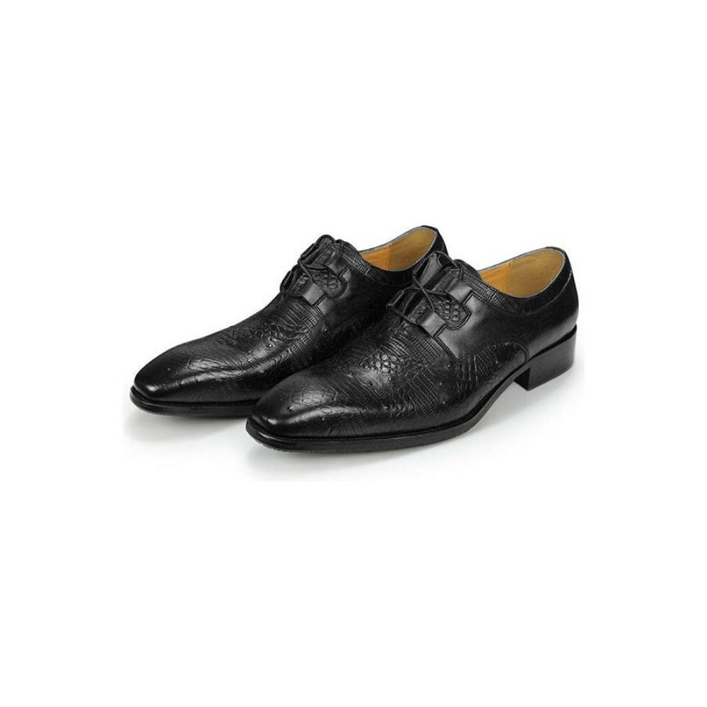 Chaussures Formelles Pour Hommes Habillées Derby À Imprimé Exotique Luxe Exquis