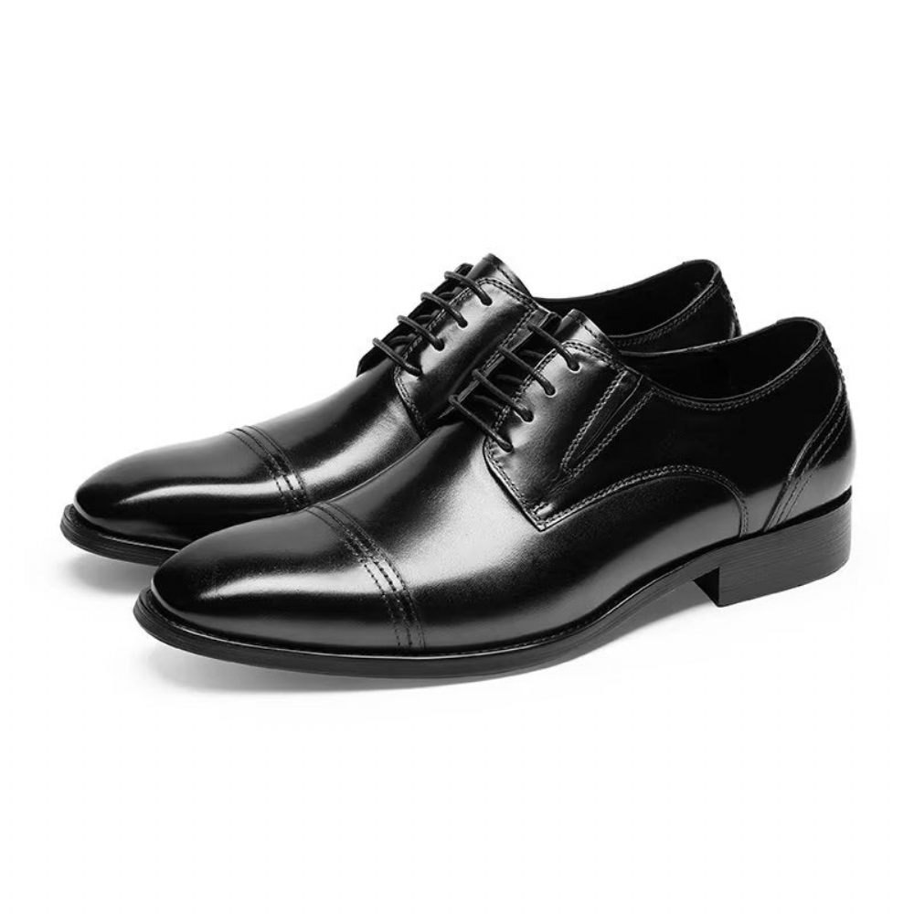 Chaussures Formelles Pour Hommes Habillées Derby À Motif Exquis - Noir