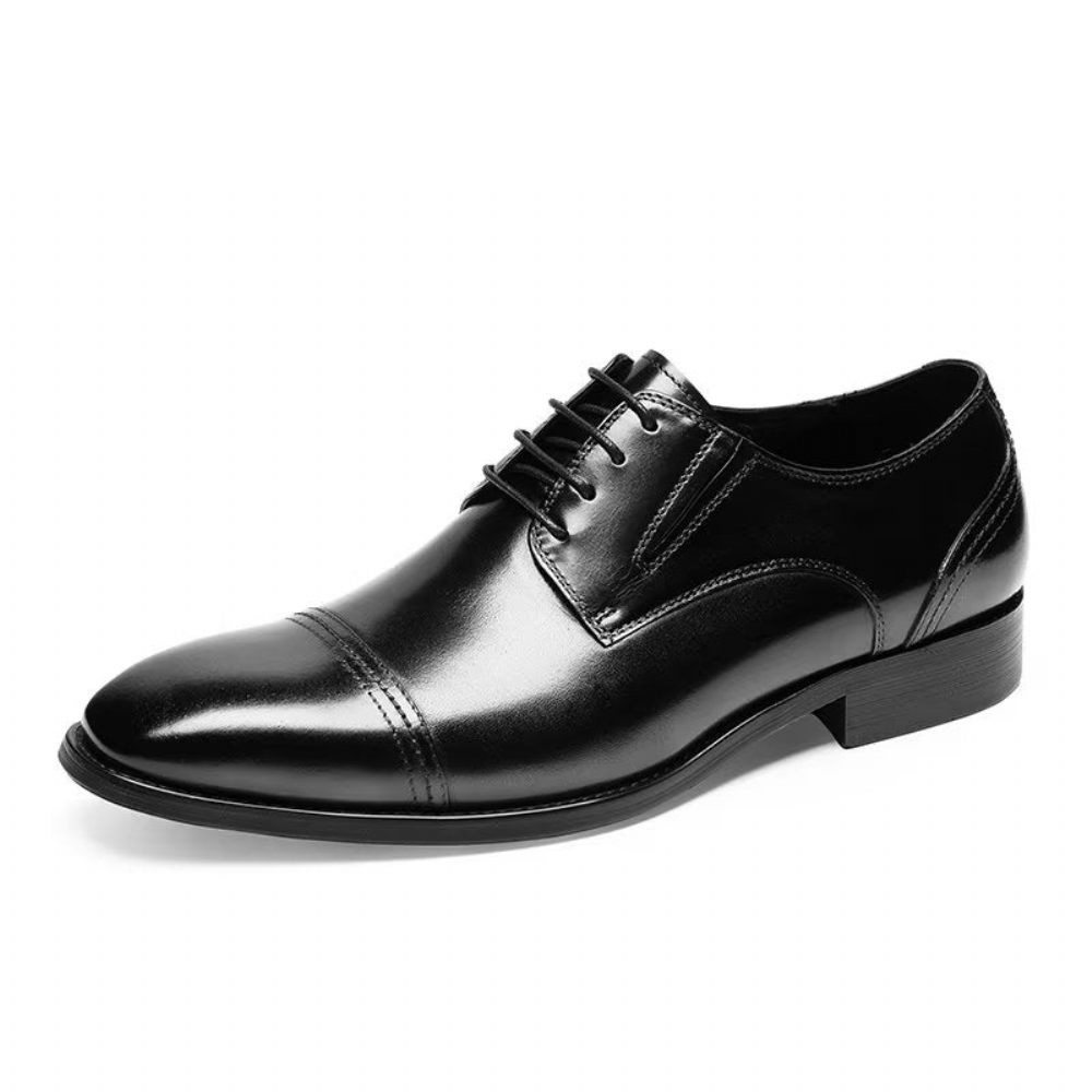 Chaussures Formelles Pour Hommes Habillées Derby À Motif Exquis - Noir