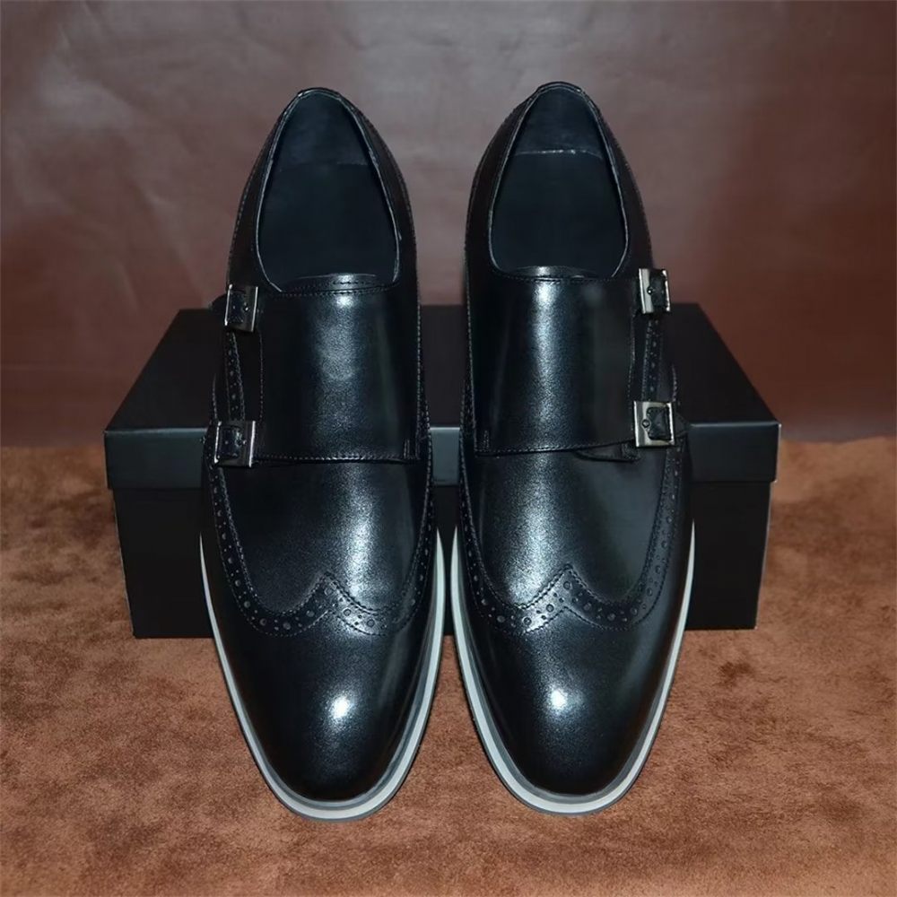 Chaussures Formelles Pour Hommes Habillées Élégantes À Boucle Classique - Noir