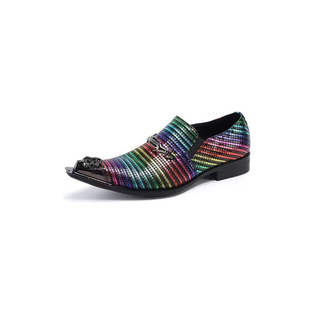 Chaussures Formelles Pour Hommes Habillées À Enfiler Cuir Véritable Élégance Exotique - Multicolore