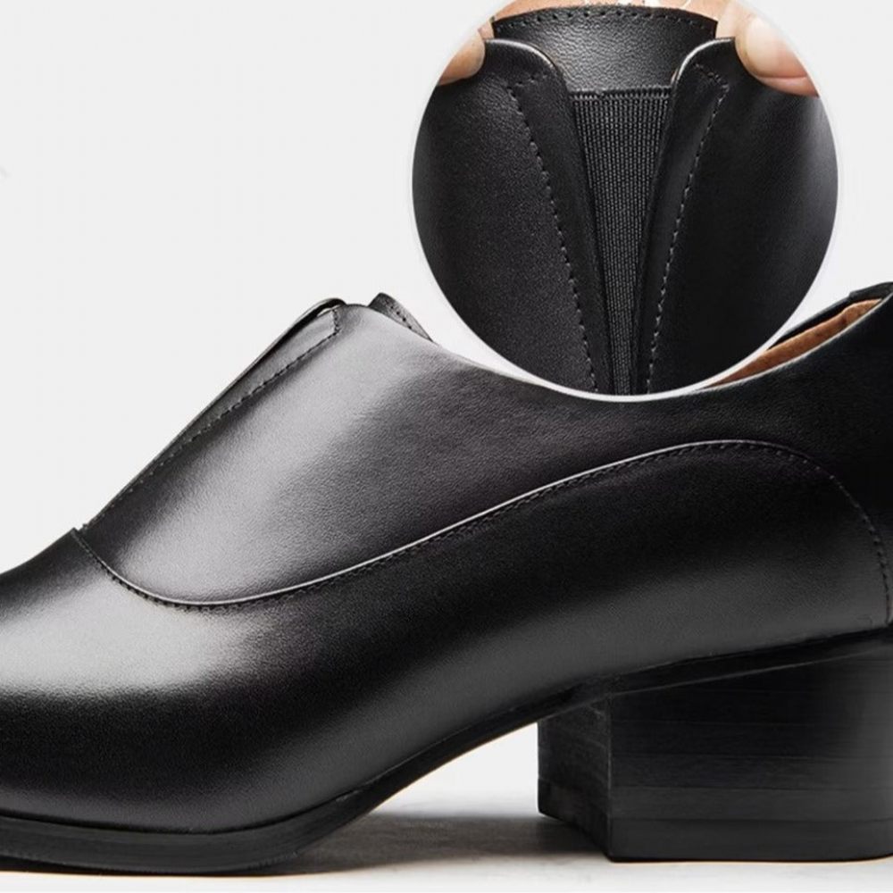 Chaussures Formelles Pour Hommes Habillées À Enfiler Elegancelux Relief - Noir