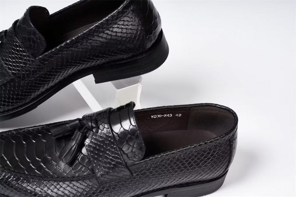 Chaussures Formelles Pour Hommes Habillées À Enfiler Exécutives Polies - Noir