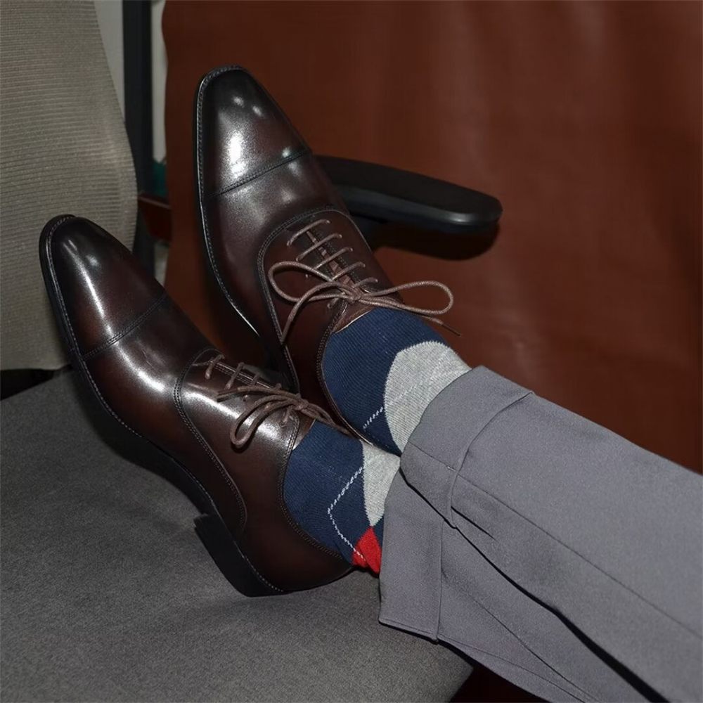 Chaussures Formelles Pour Hommes Habillées À Enfiler Smooth Elegance - Café