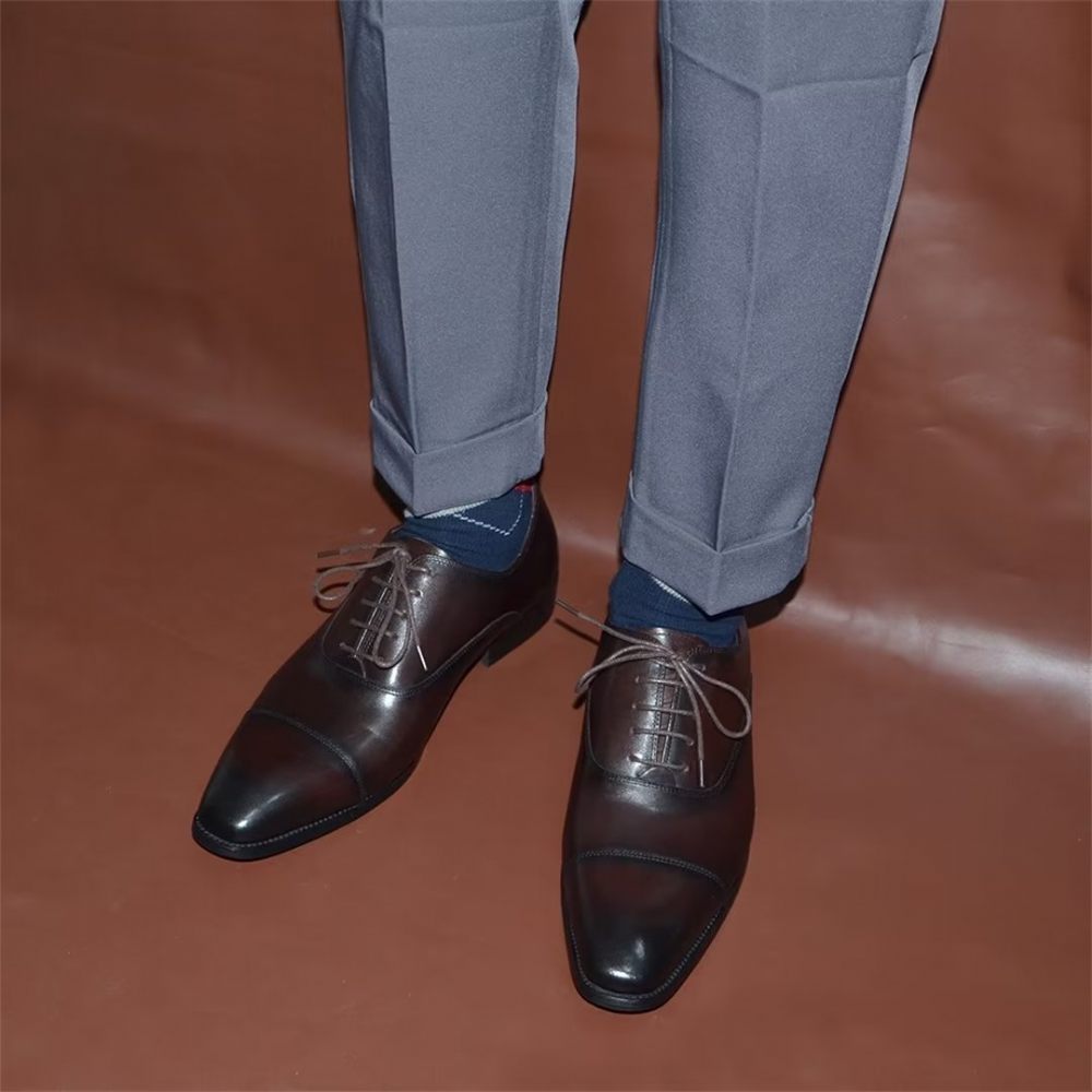 Chaussures Formelles Pour Hommes Habillées À Enfiler Smooth Elegance - Café