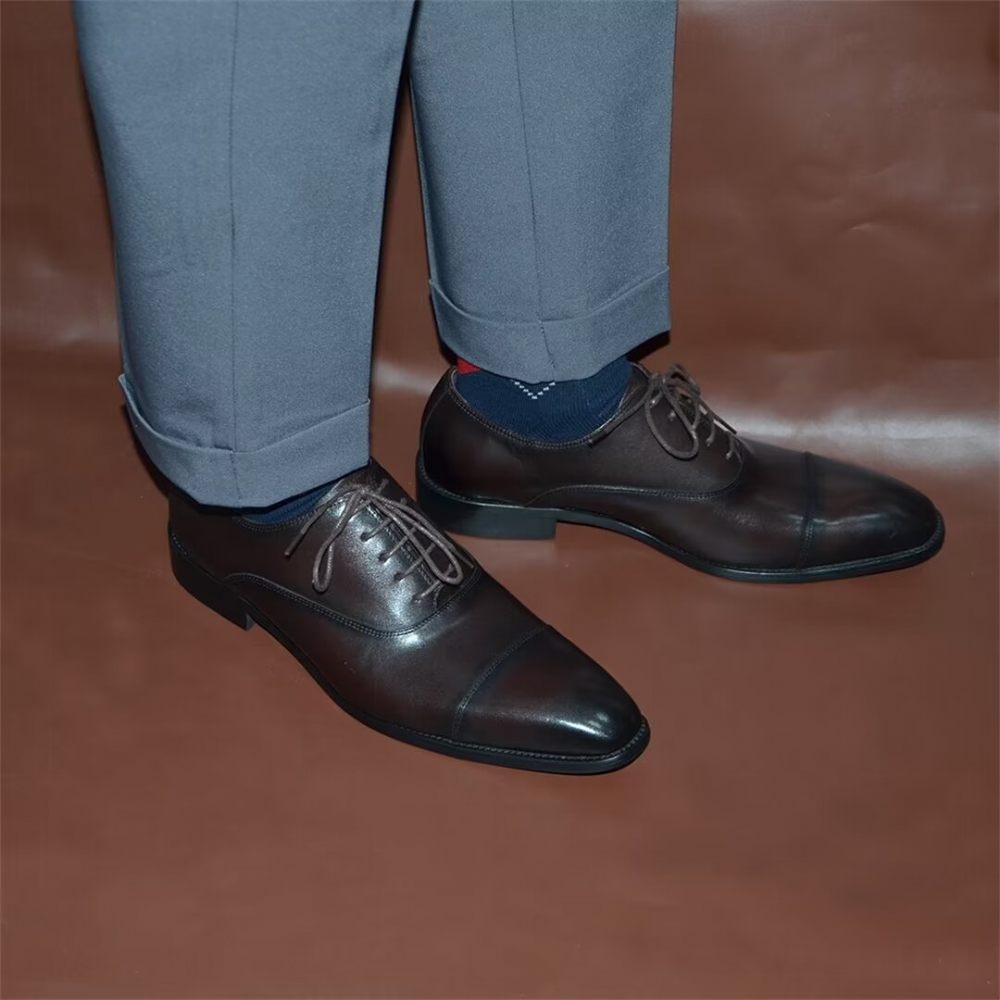 Chaussures Formelles Pour Hommes Habillées À Enfiler Smooth Elegance - Café