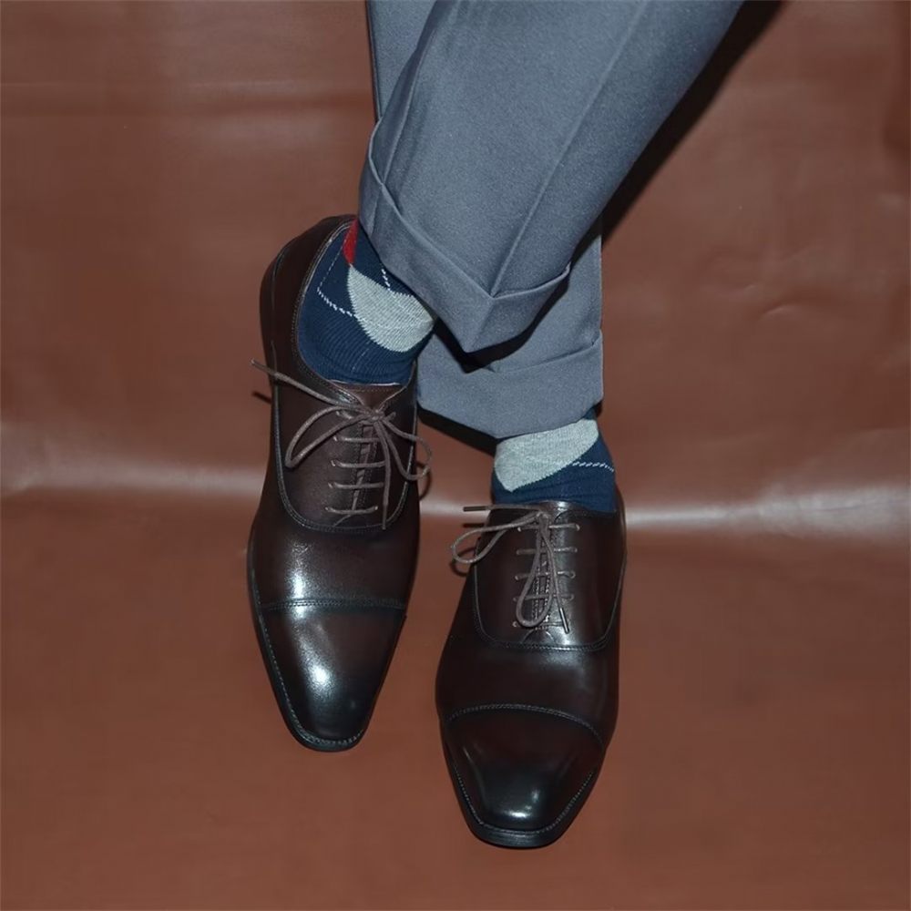 Chaussures Formelles Pour Hommes Habillées À Enfiler Smooth Elegance - Café