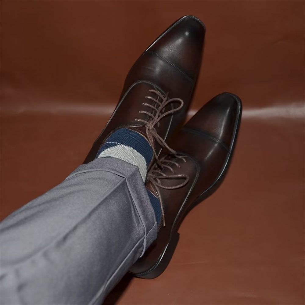 Chaussures Formelles Pour Hommes Habillées À Enfiler Smooth Elegance - Café