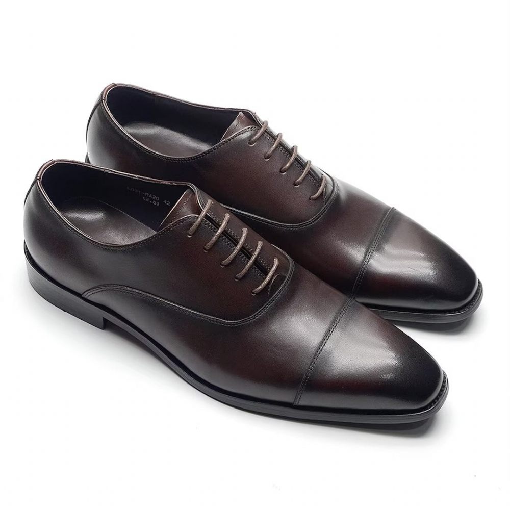 Chaussures Formelles Pour Hommes Habillées À Enfiler Smooth Elegance - Café