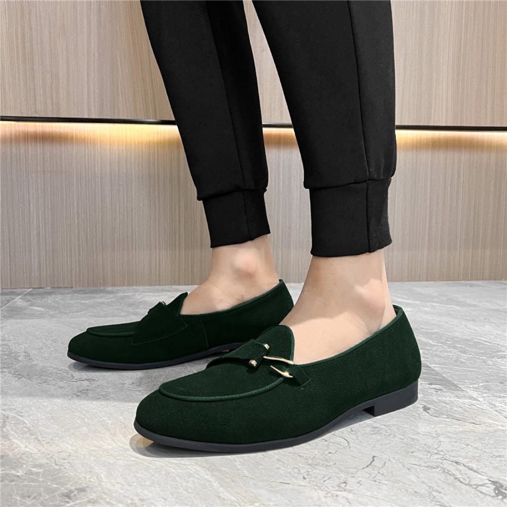 Chaussures Formelles Pour Hommes Habillées À Enfiler Style Brogue Modish - Vert