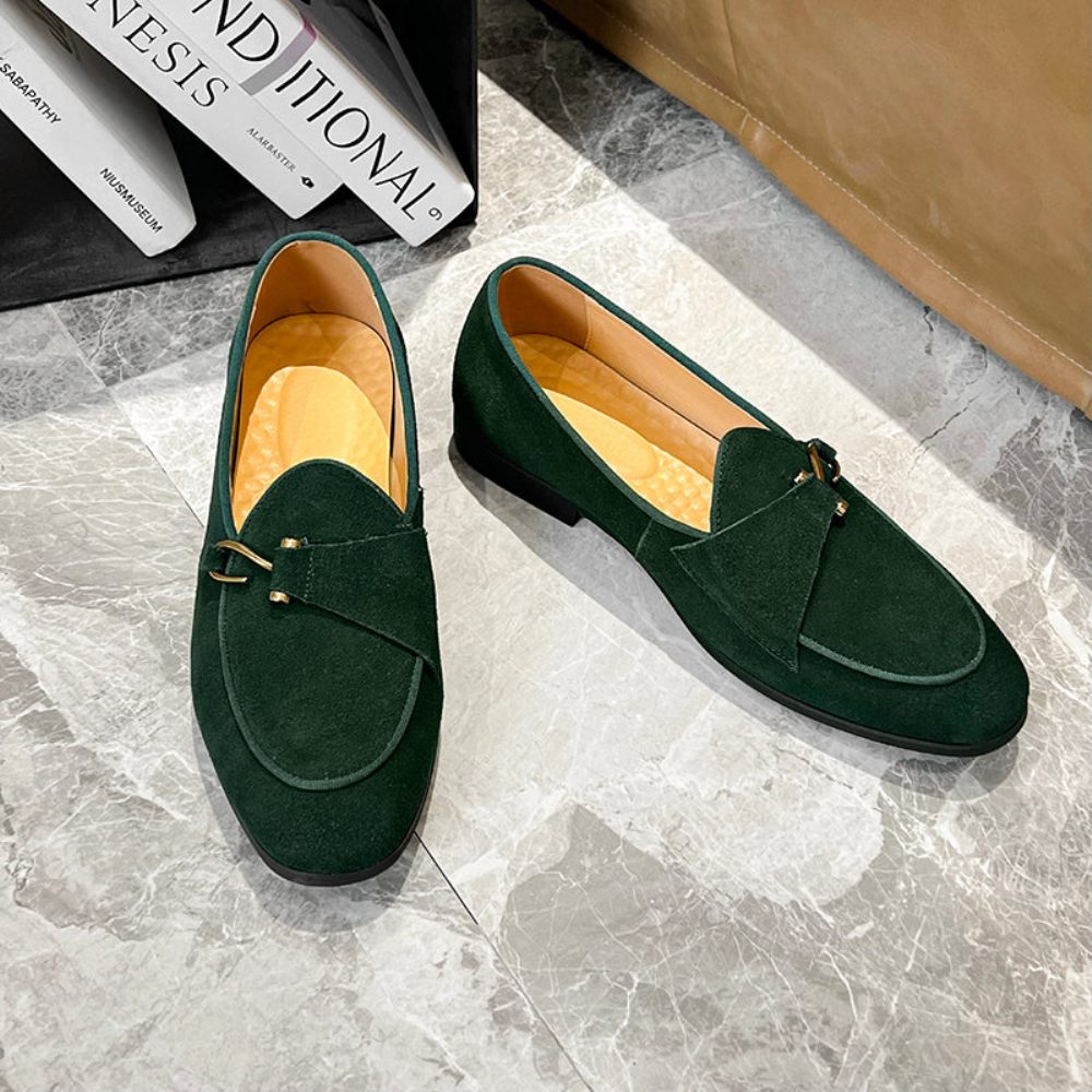 Chaussures Formelles Pour Hommes Habillées À Enfiler Style Brogue Modish - Vert