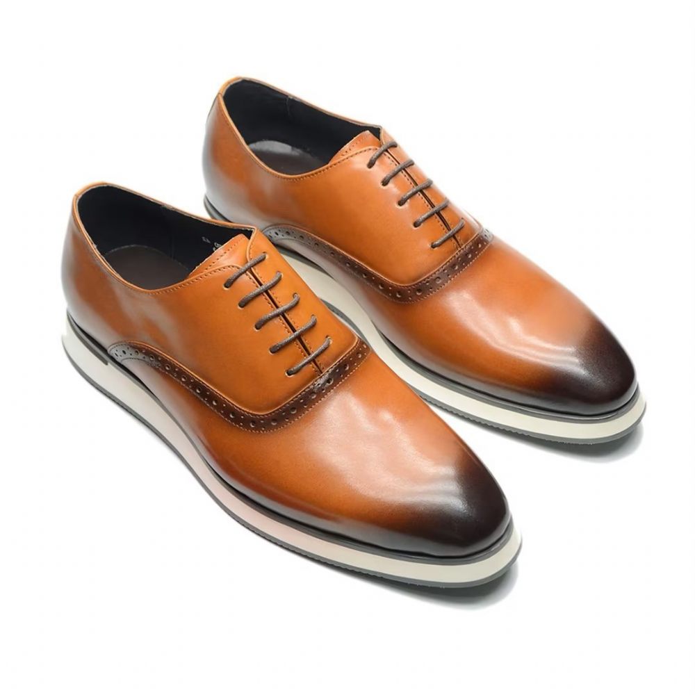 Chaussures Formelles Pour Hommes Habillées À Enfiler Style Exécutif - Marron