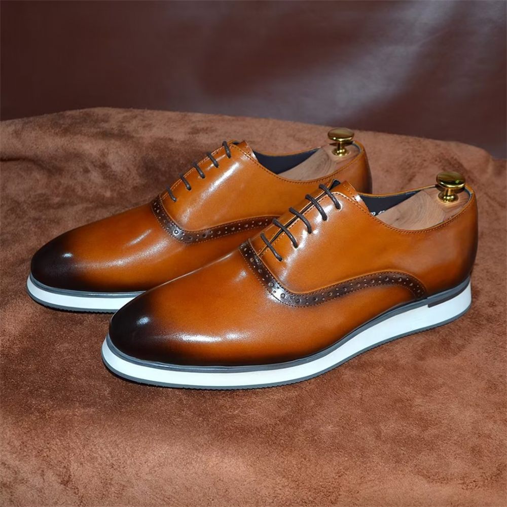 Chaussures Formelles Pour Hommes Habillées À Enfiler Style Exécutif - Marron