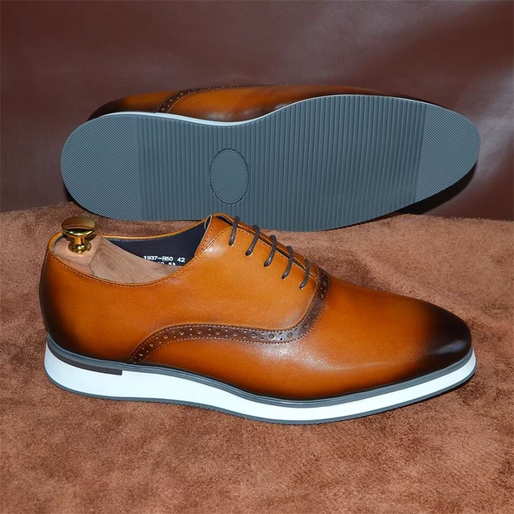 Chaussures Formelles Pour Hommes Habillées À Enfiler Style Exécutif - Marron