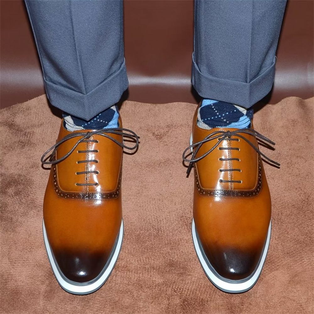 Chaussures Formelles Pour Hommes Habillées À Enfiler Style Exécutif - Marron