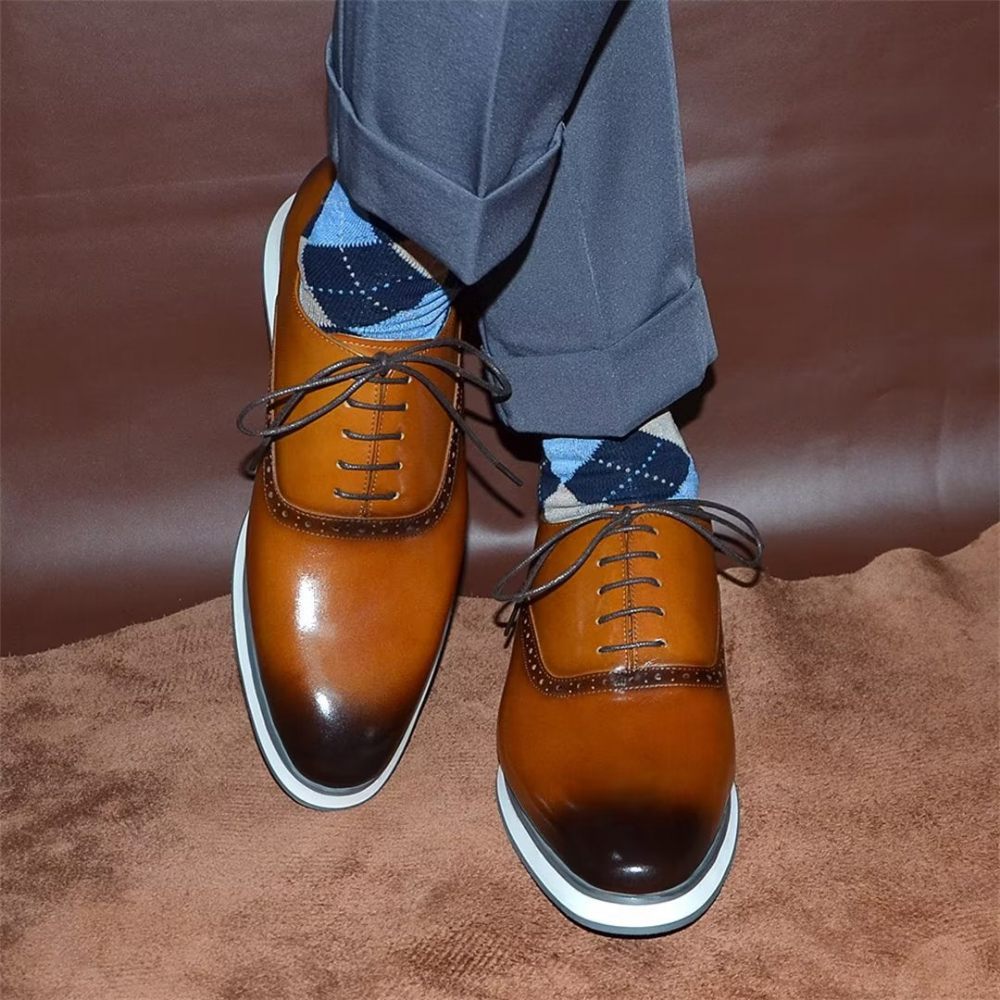 Chaussures Formelles Pour Hommes Habillées À Enfiler Style Exécutif - Marron