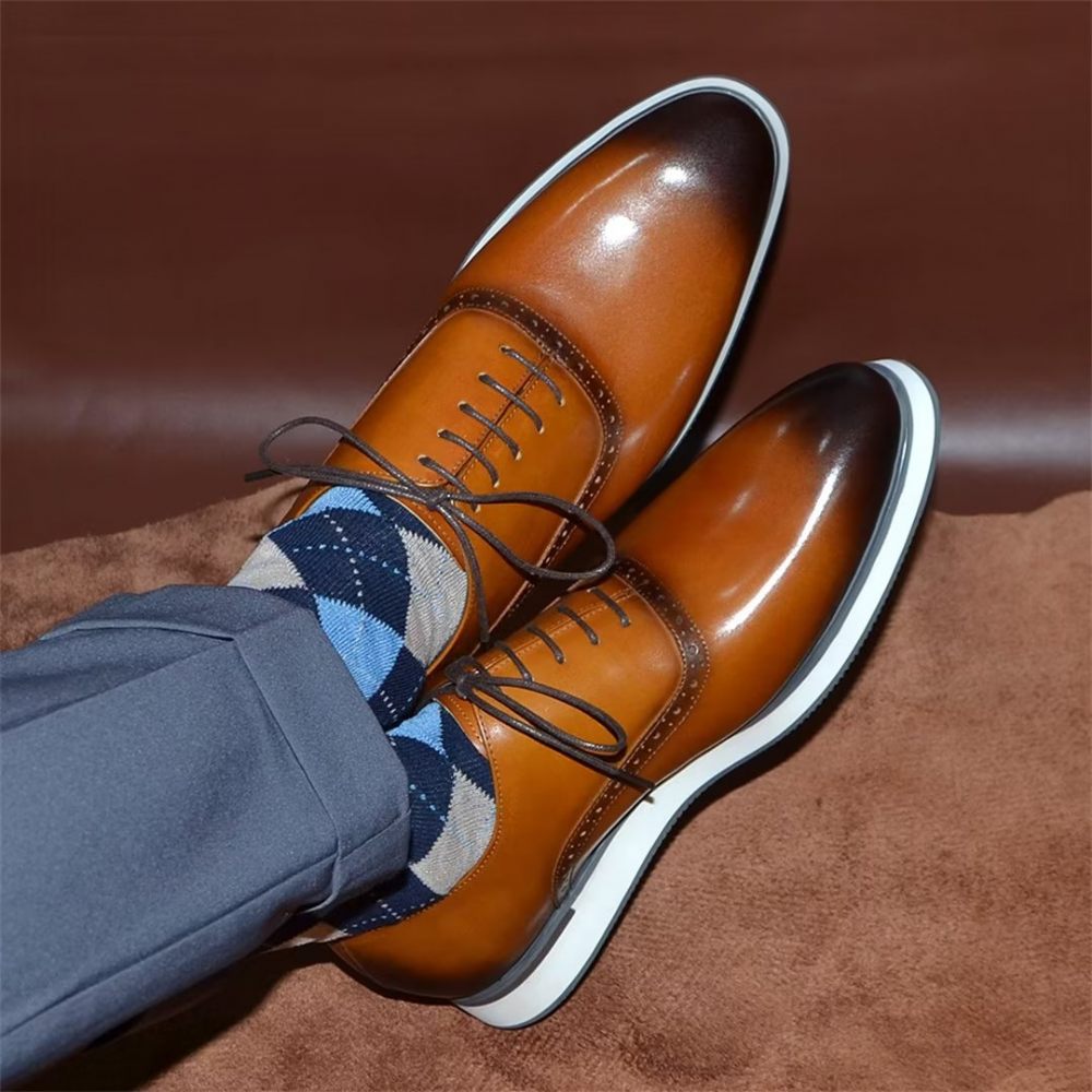 Chaussures Formelles Pour Hommes Habillées À Enfiler Style Exécutif - Marron