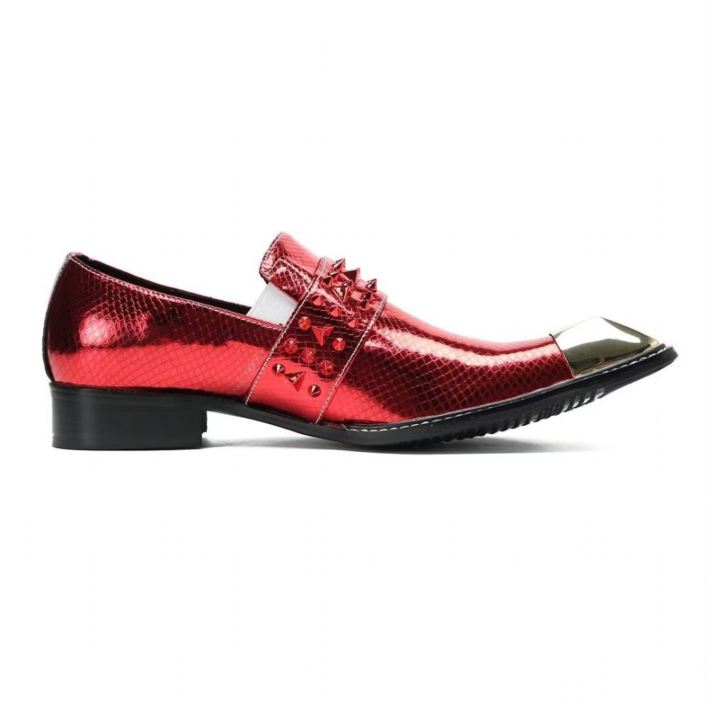 Chaussures Formelles Pour Hommes Habillées Exotiques - Rouge 1