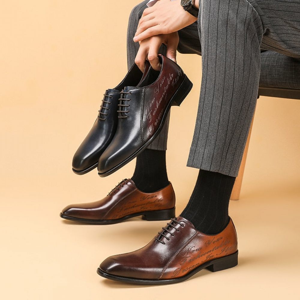 Chaussures Formelles Pour Hommes Habillées Exotiques Brogue - Café