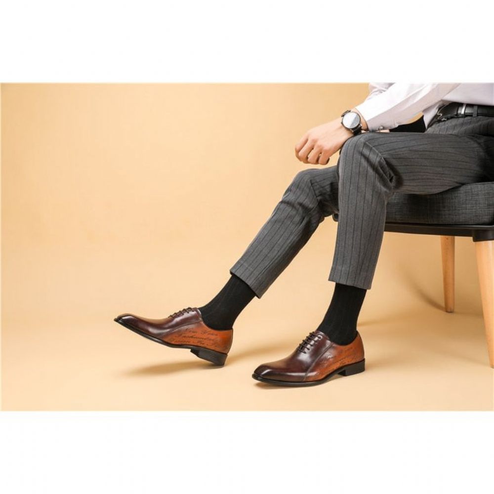 Chaussures Formelles Pour Hommes Habillées Exotiques Brogue - Café