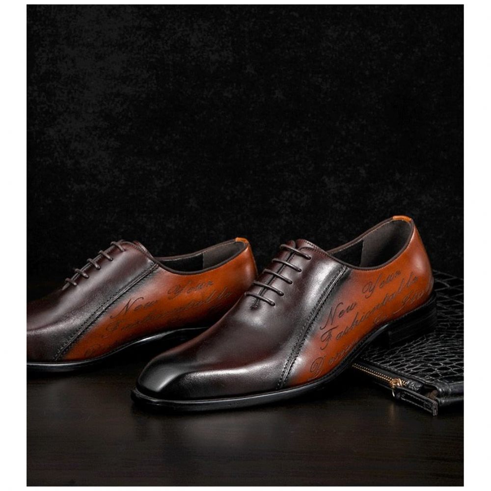 Chaussures Formelles Pour Hommes Habillées Exotiques Brogue - Café