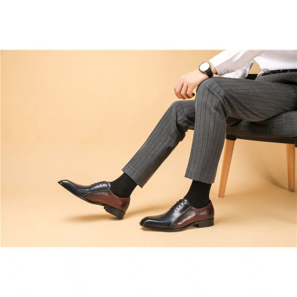 Chaussures Formelles Pour Hommes Habillées Exotiques Brogue - Café