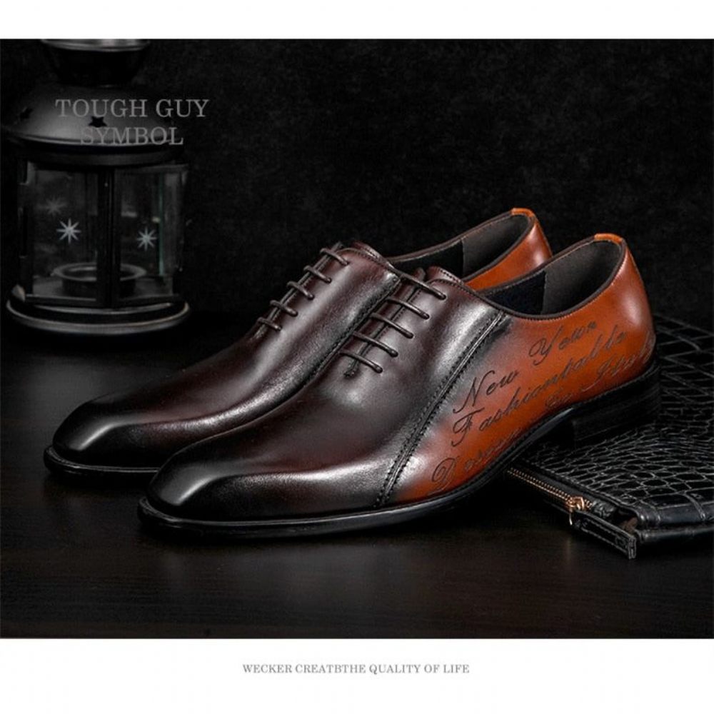 Chaussures Formelles Pour Hommes Habillées Exotiques Brogue - Café