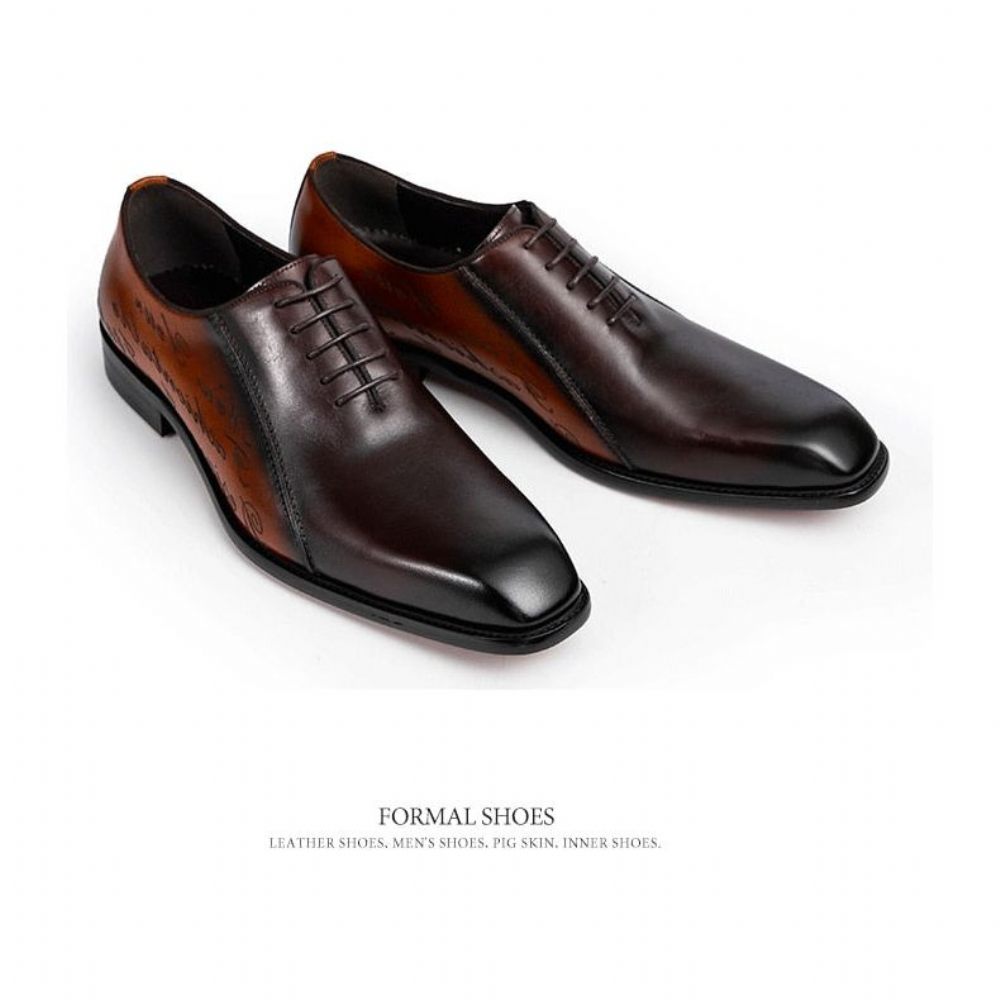 Chaussures Formelles Pour Hommes Habillées Exotiques Brogue - Café