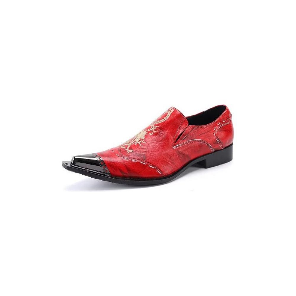 Chaussures Formelles Pour Hommes Habillées Exotiques À Enfiler - Rouge