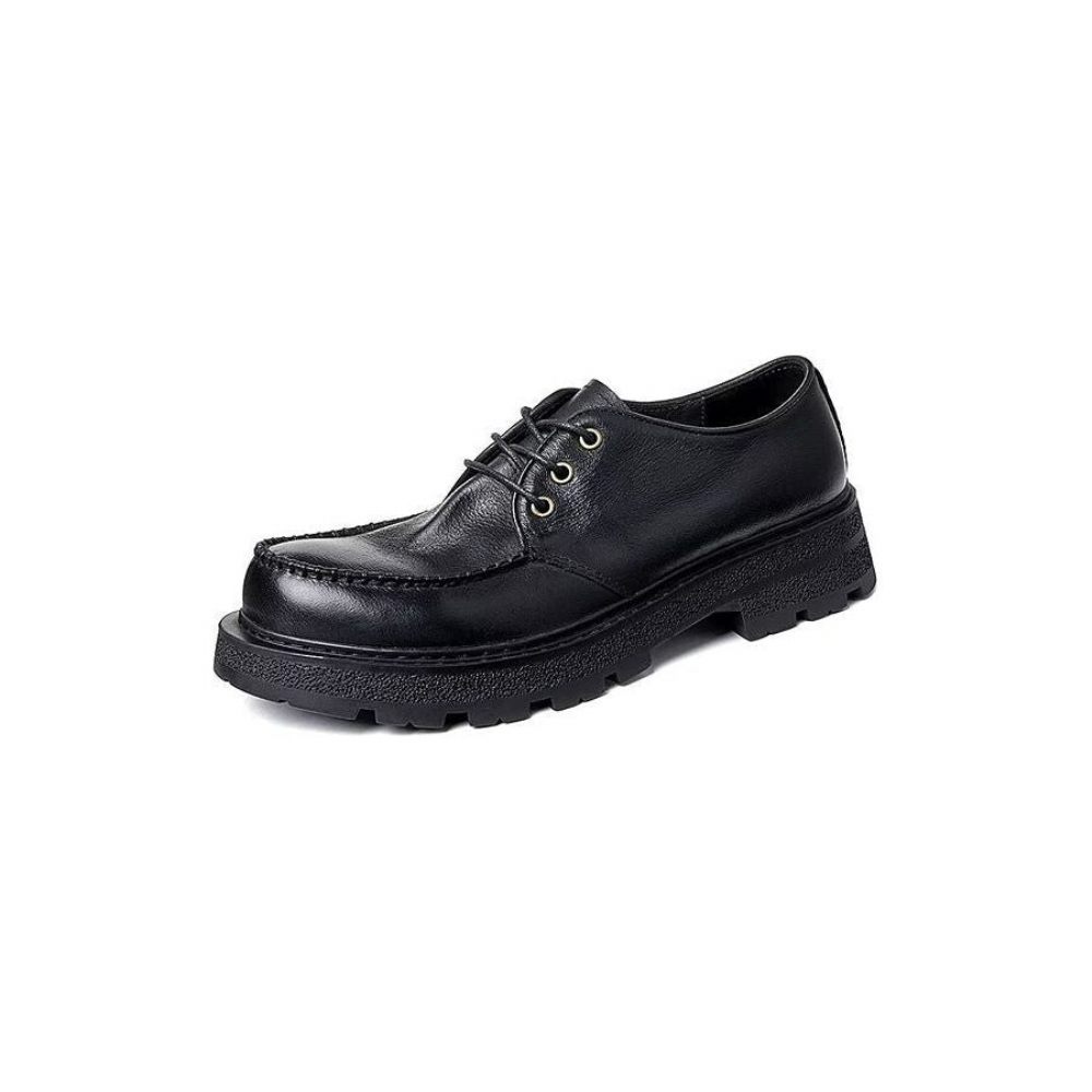 Chaussures Formelles Pour Hommes Habillées À Lacets Chic Leatherlux - Noir