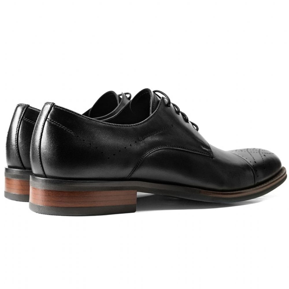 Chaussures Formelles Pour Hommes Habillées À Lacets Cuir - Noir