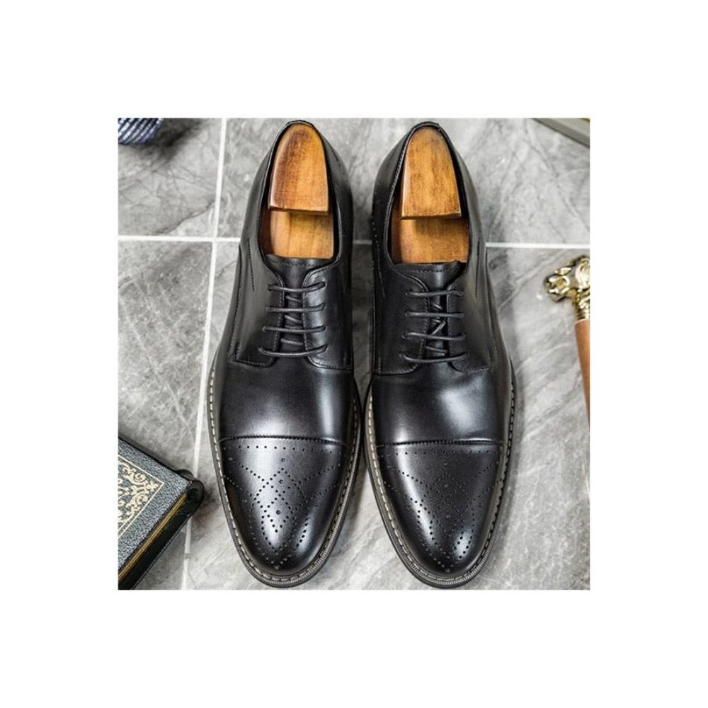 Chaussures Formelles Pour Hommes Habillées À Lacets Cuir - Noir