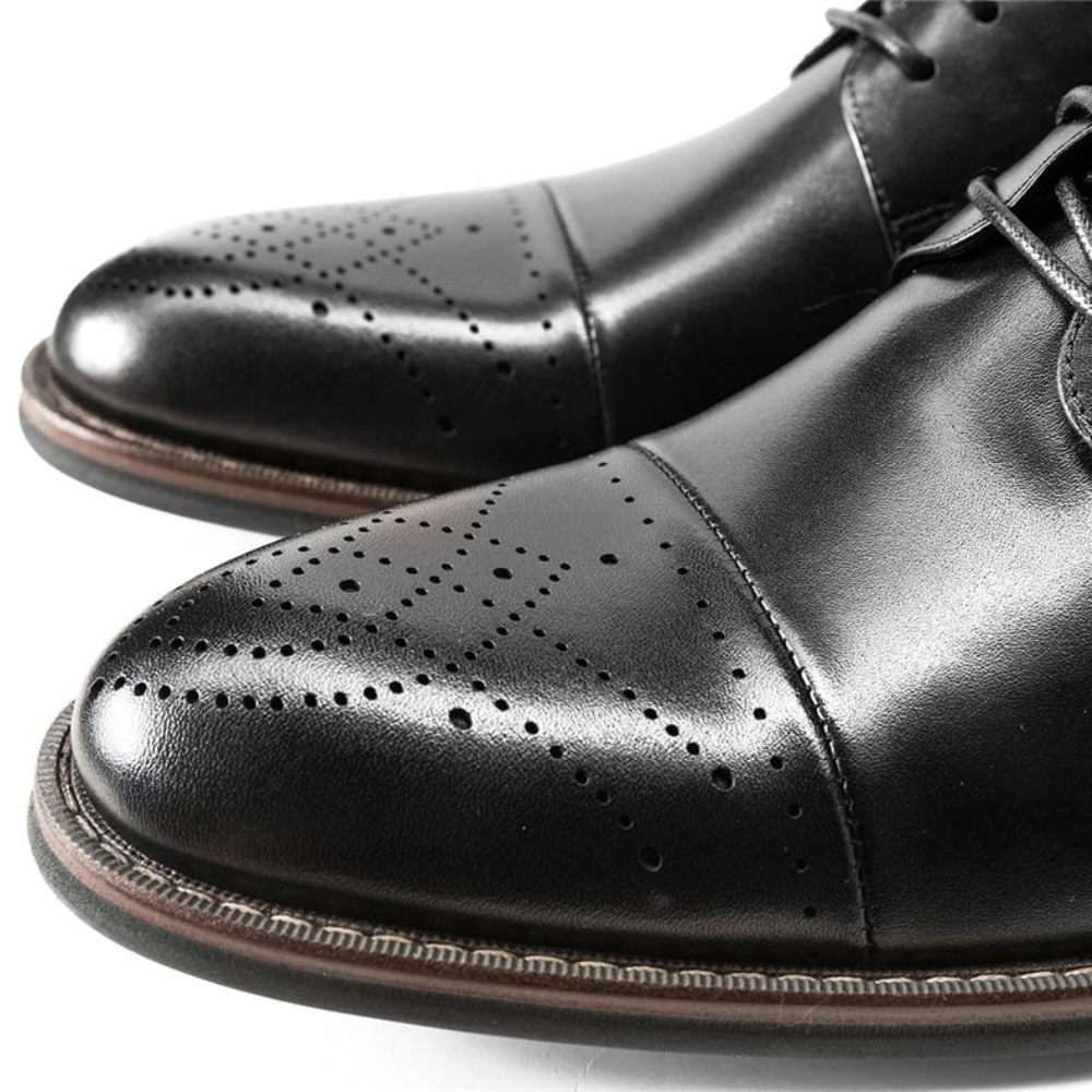 Chaussures Formelles Pour Hommes Habillées À Lacets Cuir - Noir