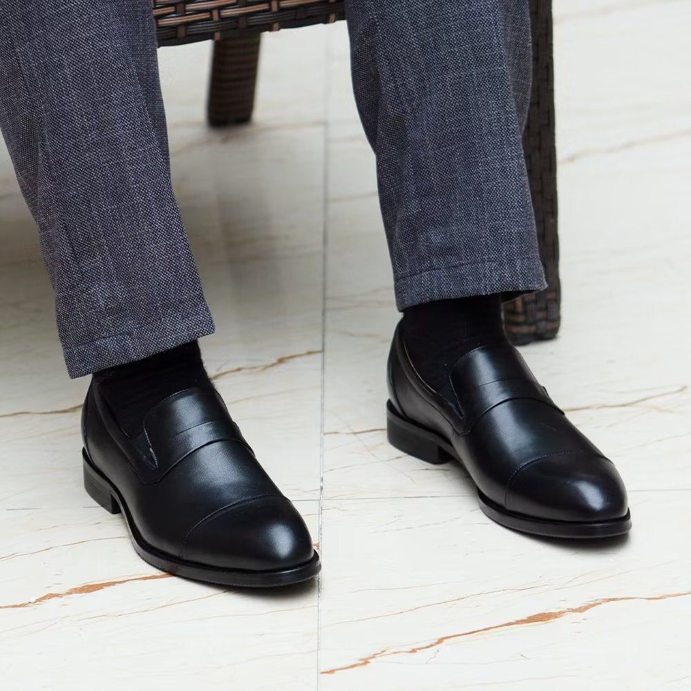 Chaussures Formelles Pour Hommes Habillées À Lacets Cuir - Noir