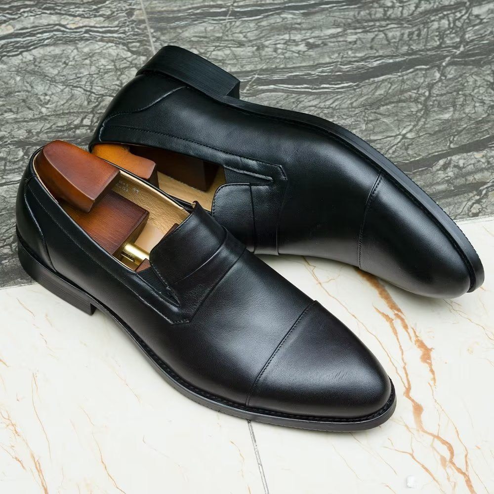 Chaussures Formelles Pour Hommes Habillées À Lacets Cuir - Noir