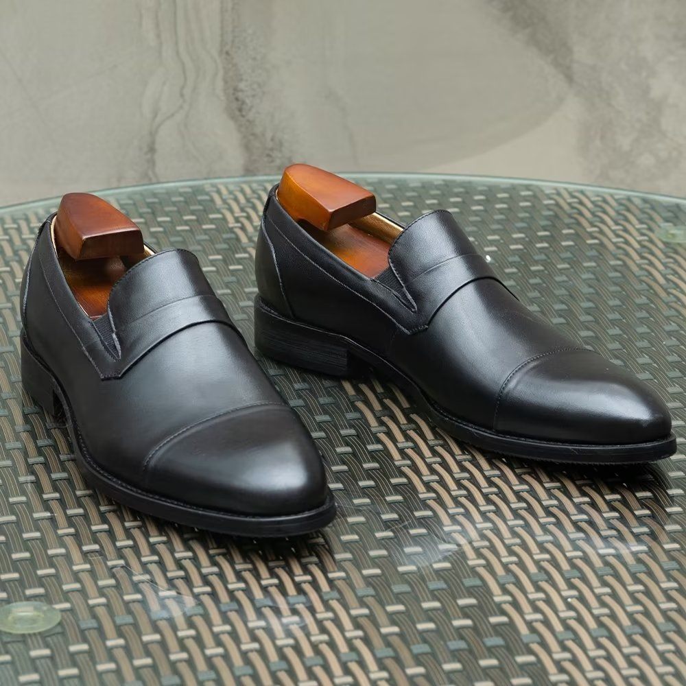 Chaussures Formelles Pour Hommes Habillées À Lacets Cuir - Noir