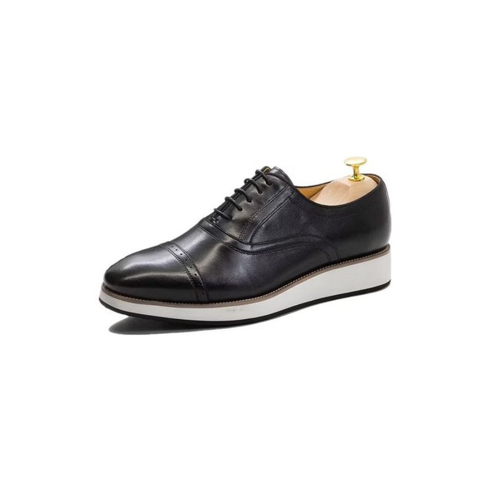 Chaussures Formelles Pour Hommes Habillées À Lacets Cuir Luxe Poli